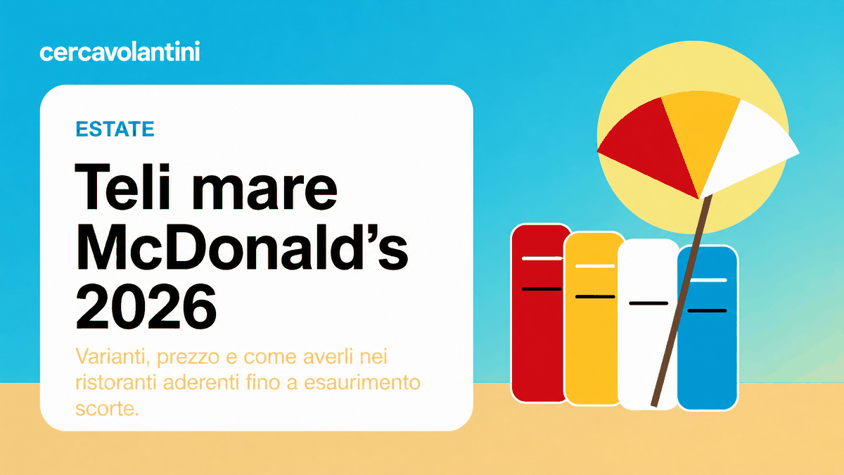 Grafica editoriale sui teli mare McDonald's 2026